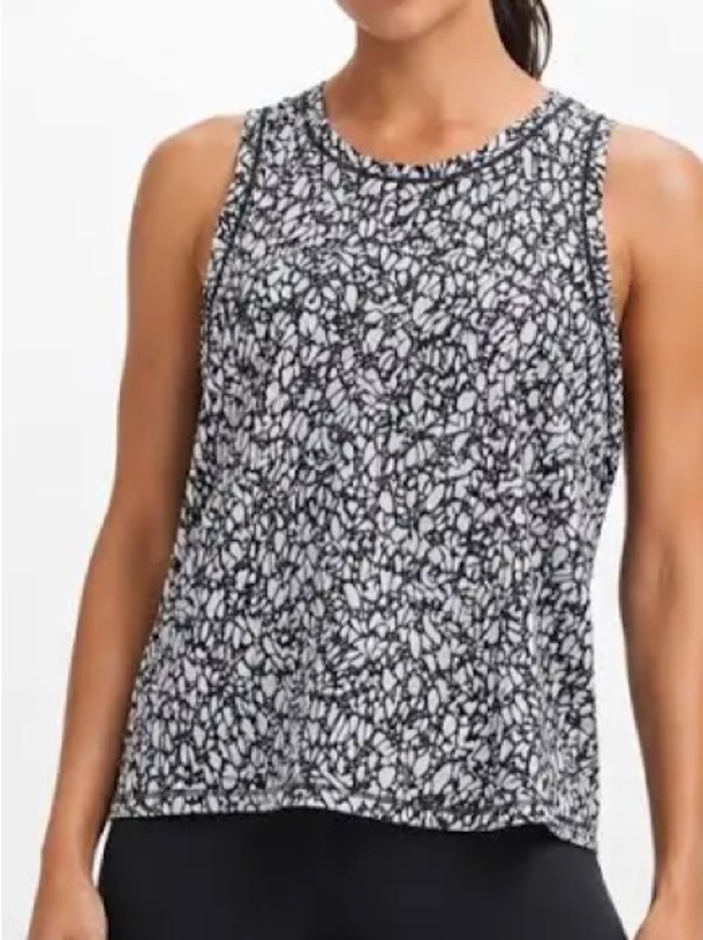 Lululemon Sole Training Tank Ice Breaker White Black size 2